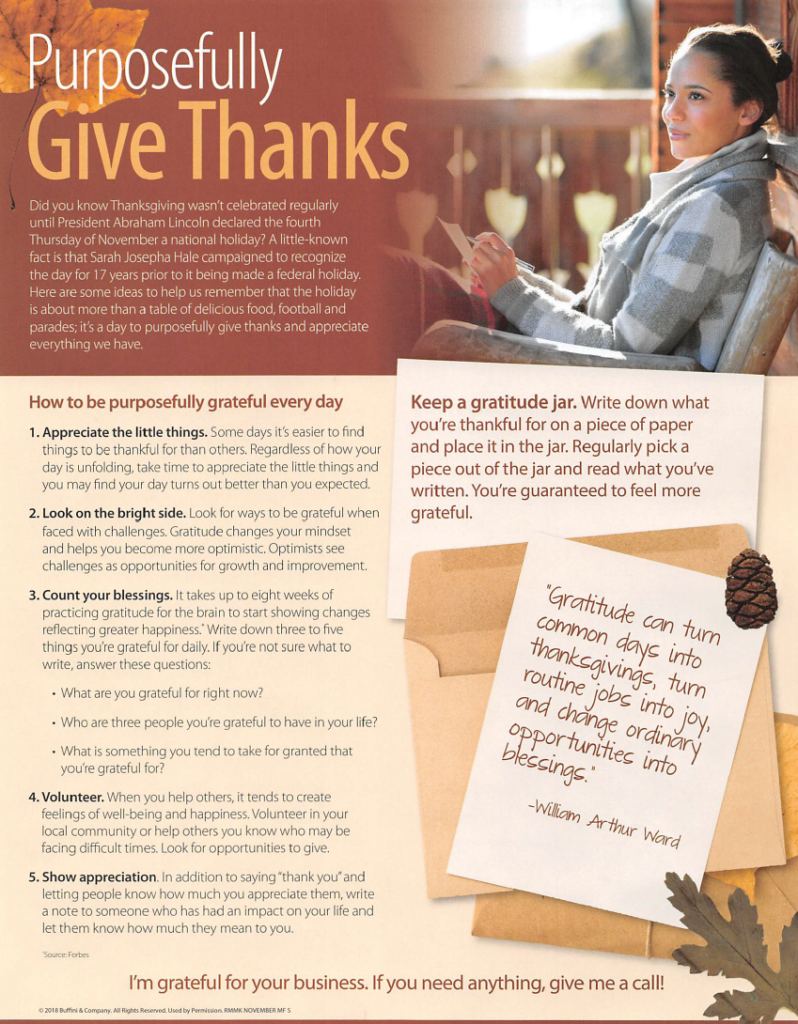 Purposefully Give Thanks 1